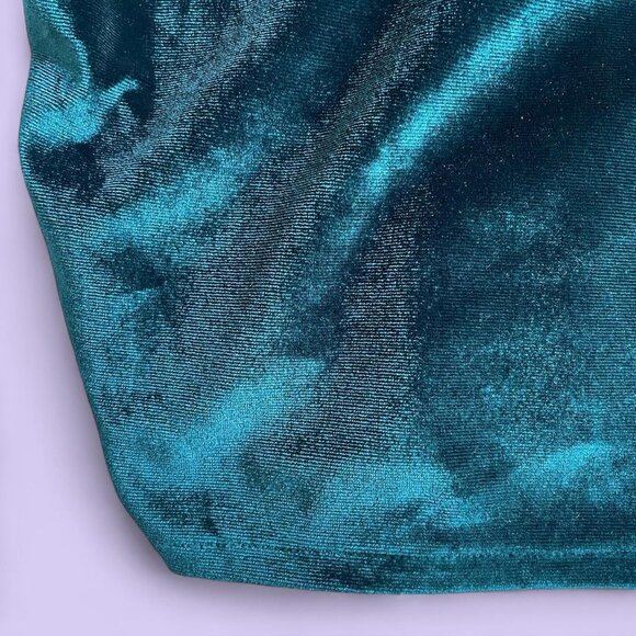 Mentionables Emerald Green Velvet Ruffle Tank – Size XL - Picture 4 of 8